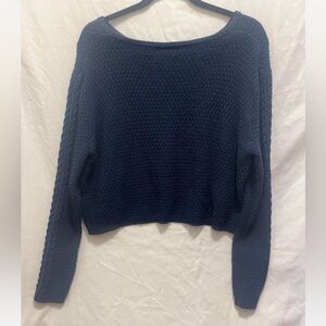Super cute blue knit cropped long sleeve.